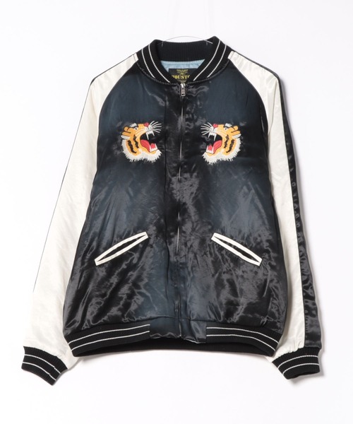 HOUSTON(ヒューストン)の「HOUSTON ヴィンテージ加工 スカジャン(TIGER)(スカジャン・メンズ・ピンク/ネイビー/ブラック・X-LARGE/XX-LARGE/MEDIUM/LARGE)」の12枚目の写真