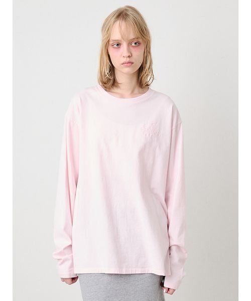 SORIN(ソリン )の「Embroidered Basic Long Tshirt/エンブロイダード ベーシックロングTシャツ(Tシャツ/カットソー・レディース・スカイブルー/ライトピンク/ホワイト・38)」の1枚目の写真