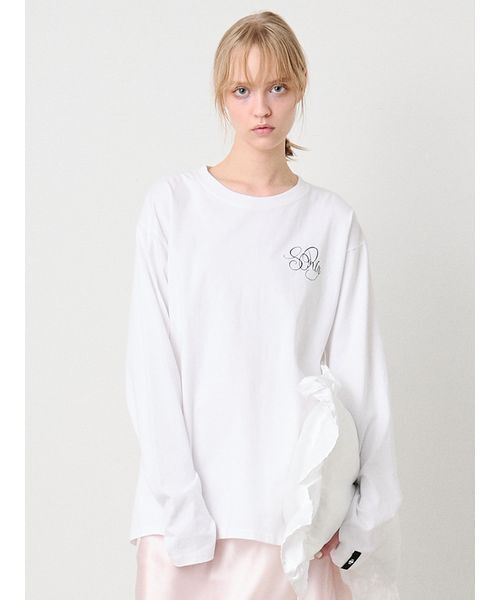 SORIN(ソリン )の「Embroidered Basic Long Tshirt/エンブロイダード ベーシックロングTシャツ(Tシャツ/カットソー・レディース・スカイブルー/ライトピンク/ホワイト・38)」の2枚目の写真