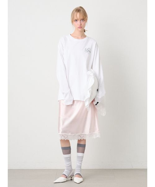 SORIN(ソリン )の「Embroidered Basic Long Tshirt/エンブロイダード ベーシックロングTシャツ(Tシャツ/カットソー・レディース・スカイブルー/ライトピンク/ホワイト・38)」の11枚目の写真