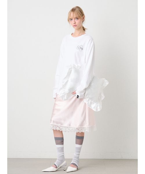 SORIN(ソリン )の「Embroidered Basic Long Tshirt/エンブロイダード ベーシックロングTシャツ(Tシャツ/カットソー・レディース・スカイブルー/ライトピンク/ホワイト・38)」の12枚目の写真
