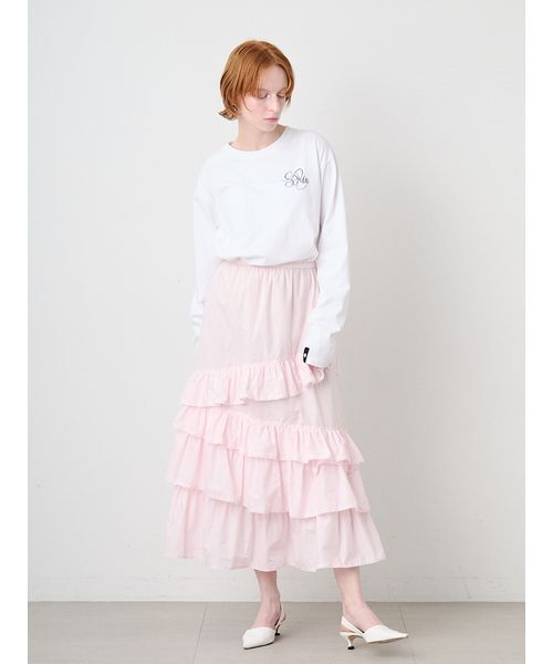 SORIN(ソリン )の「Embroidered Basic Long Tshirt/エンブロイダード ベーシックロングTシャツ(Tシャツ/カットソー・レディース・スカイブルー/ライトピンク/ホワイト・38)」の20枚目の写真