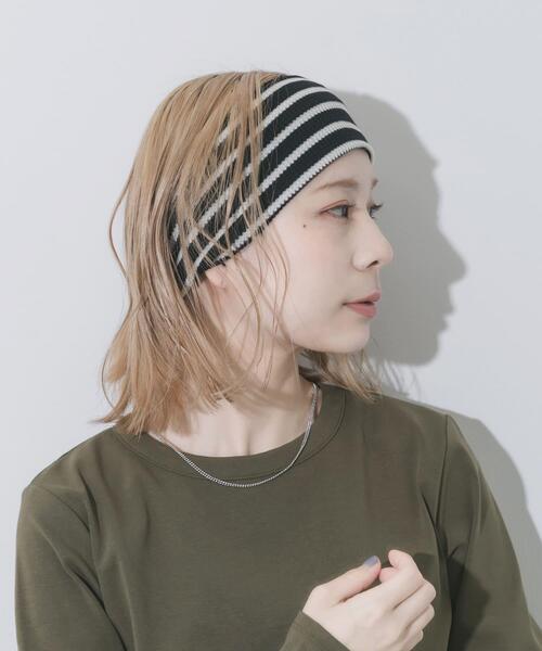 SMELLY（スメリー）の「ボーダーワイドヘアバンド（ヘアバンド・レディース・ブラック系その他・-）」の5枚目の写真