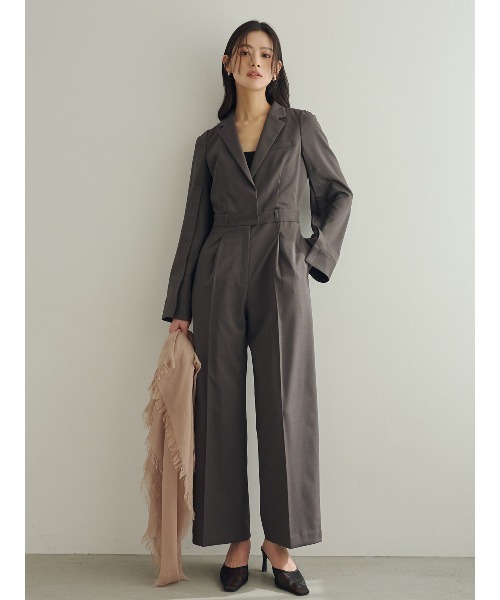 anuans(アニュアンス)の「ミニマルテーラードオールインワン(つなぎ/オールインワン・レディース・ネイビー/ライトベージュ/グレー・SMALL/MEDIUM)」の2枚目の写真