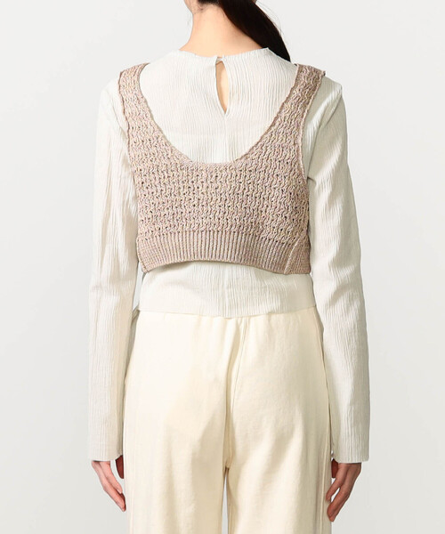 UNFIL(アンフィル)の「UNFIL | ハニーコンボ メッシュニットベスト WOMEN(ベスト・レディース・ベージュ系その他/ブルー系その他5・1)」の10枚目の写真