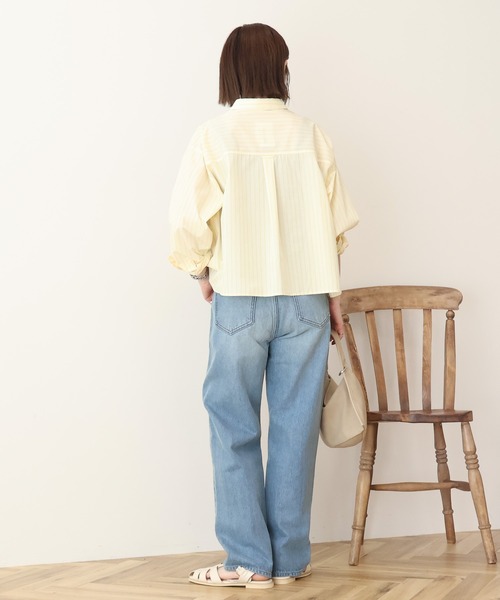 AMERICAN HOLIC(アメリカンホリック)の「【イージーケア】ショート丈ストライプシャツ(シャツ/ブラウス・レディース・イエロー系その他2/ブルー系その他7・L/M)」の10枚目の写真