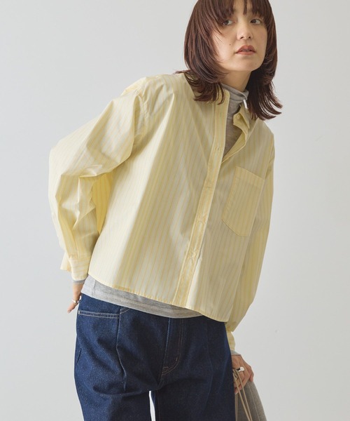 AMERICAN HOLIC(アメリカンホリック)の「【イージーケア】ショート丈ストライプシャツ(シャツ/ブラウス・レディース・イエロー系その他2/ブルー系その他7・L/M)」の22枚目の写真