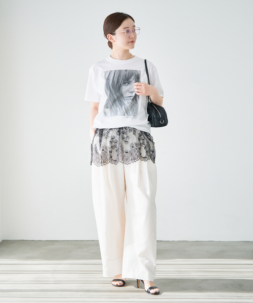 IENA（イエナ）の「《追加2》Heriter/エリテ リバーレースキャミソール（シャツ/ブラウス・レディース・ブラック/ホワイト・FREE）」の3枚目の写真