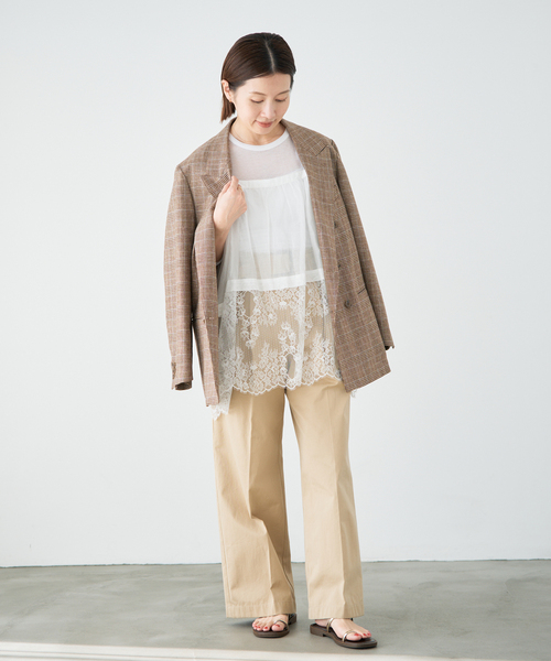 IENA（イエナ）の「《追加2》Heriter/エリテ リバーレースキャミソール（シャツ/ブラウス・レディース・ブラック/ホワイト・FREE）」の6枚目の写真