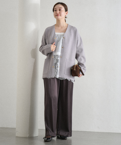 IENA（イエナ）の「《追加2》Heriter/エリテ リバーレースキャミソール（シャツ/ブラウス・レディース・ブラック/ホワイト・FREE）」の8枚目の写真