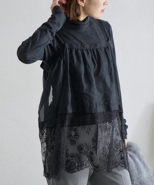 IENA（イエナ）の「《追加2》Heriter/エリテ リバーレースキャミソール（シャツ/ブラウス・レディース・ブラック/ホワイト・FREE）」の18枚目の写真