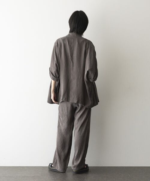 GARAGE OF GOOD CLOTHING（ガレージオブグッドクロージング）の「ストライプ半袖ジャケット（テーラードジャケット・レディース・ブラウン/ブラック・FREE）」の11枚目の写真