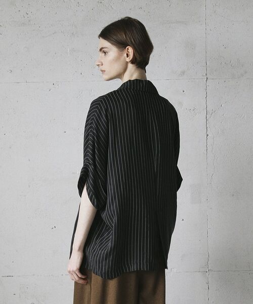 GARAGE OF GOOD CLOTHING（ガレージオブグッドクロージング）の「ストライプ半袖ジャケット（テーラードジャケット・レディース・ブラウン/ブラック・FREE）」の17枚目の写真