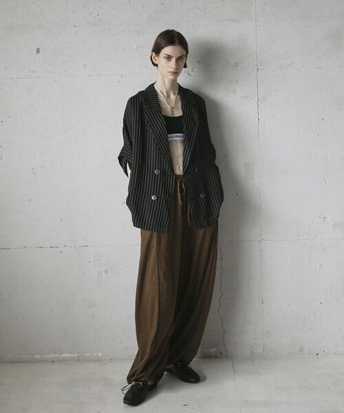 GARAGE OF GOOD CLOTHING（ガレージオブグッドクロージング）の「ストライプ半袖ジャケット（テーラードジャケット・レディース・ブラウン/ブラック・FREE）」の18枚目の写真