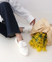 Fin（フィン）の「リボンローファー厚底スリッポン【低反発スポンジ入り】（スリッポン）」