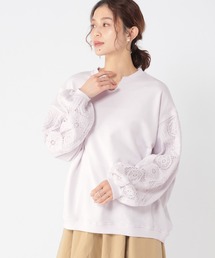 studio CLIP | 袖パッチワークレースプルオーバー(Tシャツ/カットソー)