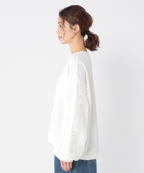 studio CLIP（スタディオクリップ）の「袖パッチワークレースプルオーバー（Tシャツ/カットソー・レディース・スモーク/オフホワイト/パープル・FREE）」の11枚目の写真