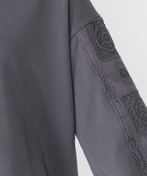 studio CLIP（スタディオクリップ）の「袖パッチワークレースプルオーバー（Tシャツ/カットソー・レディース・スモーク/オフホワイト/パープル・FREE）」の18枚目の写真