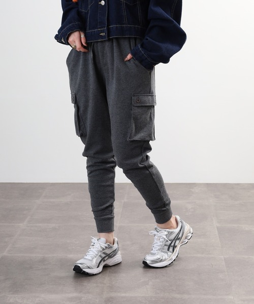 Relation(リレーション)の「ポンチカーゴパンツ(スウェットパンツ・メンズ・カーキ/ブラック/ネイビー/チャコールグレー/グレー・M/XL/S/L)」の22枚目の写真