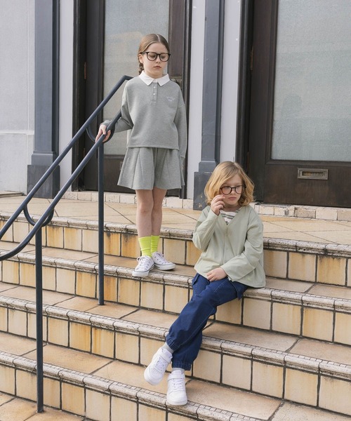 GLOBAL WORK（グローバルワーク）の「スゴラクストレッチ/DRYカーディガン/643123（カーディガン/ボレロ・キッズ・チャコールグレー/アイボリー/ブラック・130cm/140cm/150cm/160cm）」の9枚目の写真