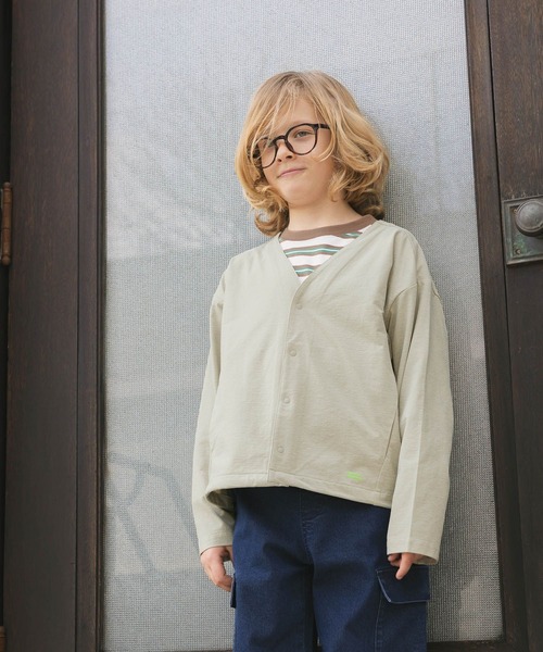 GLOBAL WORK（グローバルワーク）の「スゴラクストレッチ/DRYカーディガン/643123（カーディガン/ボレロ・キッズ・チャコールグレー/アイボリー/ブラック・130cm/140cm/150cm/160cm）」の12枚目の写真