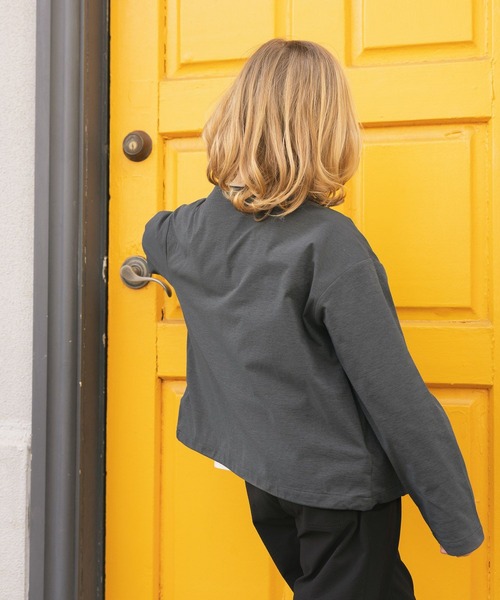 GLOBAL WORK（グローバルワーク）の「スゴラクストレッチ/DRYカーディガン/643123（カーディガン/ボレロ・キッズ・チャコールグレー/アイボリー/ブラック・130cm/140cm/150cm/160cm）」の4枚目の写真