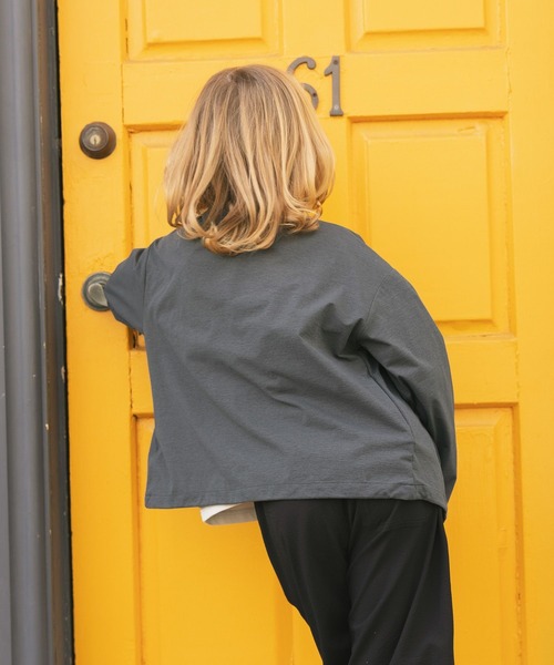 GLOBAL WORK（グローバルワーク）の「スゴラクストレッチ/DRYカーディガン/643123（カーディガン/ボレロ・キッズ・チャコールグレー/アイボリー/ブラック・130cm/140cm/150cm/160cm）」の5枚目の写真