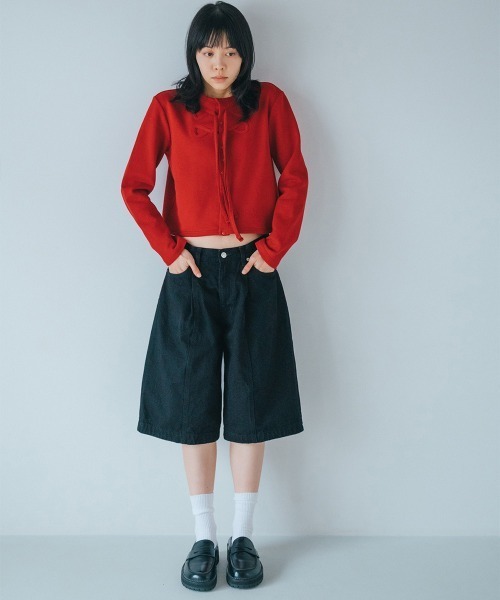 soduk（スドーク）の「【soduk】ribbon cardigan（カーディガン/ボレロ・レディース・ブラック/グレー/レッド/パープル・ONE SIZE）」の18枚目の写真