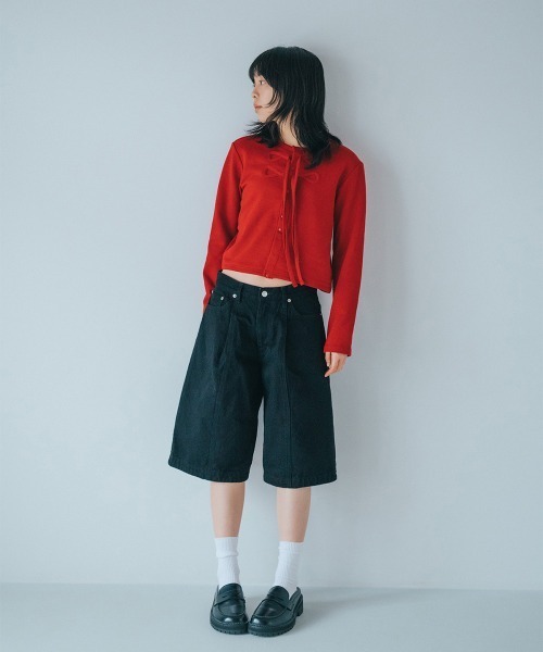 soduk（スドーク）の「【soduk】ribbon cardigan（カーディガン/ボレロ・レディース・ブラック/グレー/レッド/パープル・ONE SIZE）」の19枚目の写真