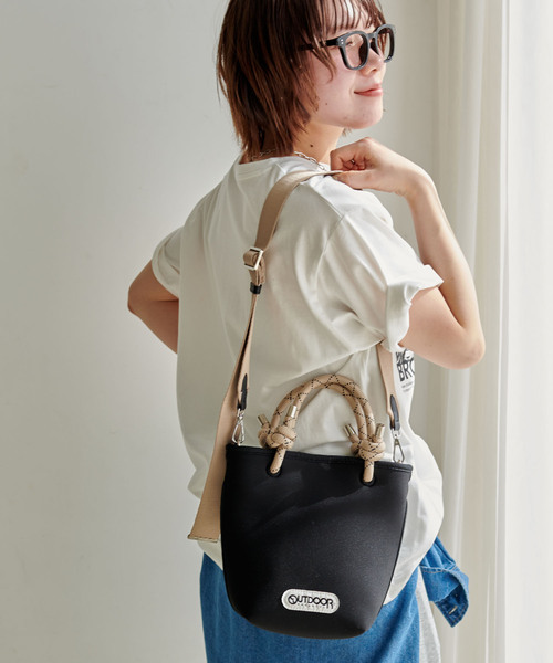 CROSS FUNCTION(クロスファンクション)の「OUTDOOR PRODUCTS (アウトドアプロダクツ) ネオプレーントートバッグ【CROSS FUNCTION/クロスファンクション】(トートバッグ・レディース・ブラック/グレー・FREE)」の8枚目の写真