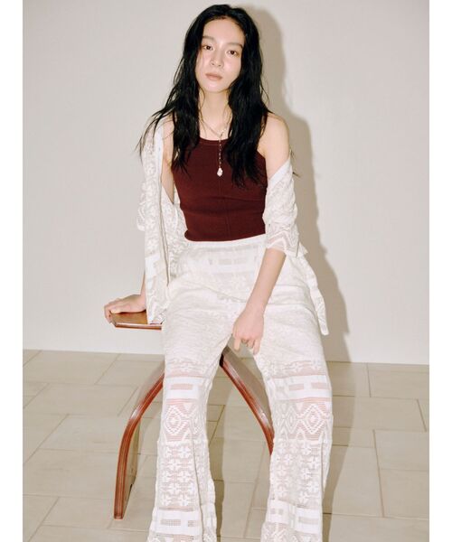 Ungrid（アングリッド）の「パット付きアメスリニット（キャミソール・レディース・イエロー/ピンク/アイボリー/ブラウン・FREE）」の5枚目の写真