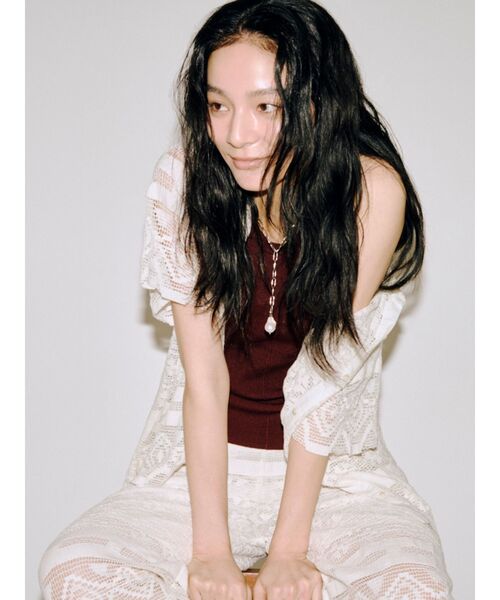 Ungrid（アングリッド）の「パット付きアメスリニット（キャミソール・レディース・イエロー/ピンク/アイボリー/ブラウン・FREE）」の6枚目の写真