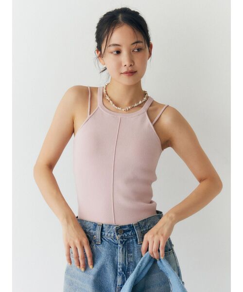 Ungrid（アングリッド）の「パット付きアメスリニット（キャミソール・レディース・イエロー/ピンク/アイボリー/ブラウン・FREE）」の10枚目の写真