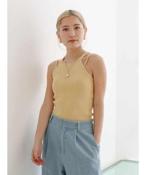 Ungrid（アングリッド）の「パット付きアメスリニット（キャミソール・レディース・イエロー/ピンク/アイボリー/ブラウン・FREE）」の19枚目の写真