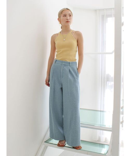 Ungrid（アングリッド）の「パット付きアメスリニット（キャミソール・レディース・イエロー/ピンク/アイボリー/ブラウン・FREE）」の21枚目の写真