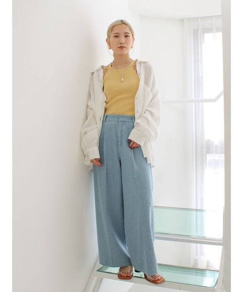 Ungrid（アングリッド）の「パット付きアメスリニット（キャミソール・レディース・イエロー/ピンク/アイボリー/ブラウン・FREE）」の22枚目の写真