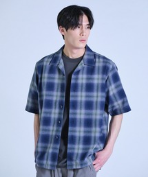 UNION STATION | オンブレーチェックオープンカラー半袖シャツ＜ハンドウォッシャブル＞(シャツ/ブラウス)
