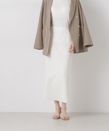 NANO universe | 洗濯機洗可ストレートラインニットスカート(セットアップ可)(スカート)