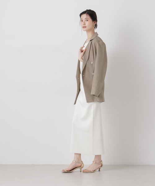 NANO universe（ナノユニバース）の「洗濯機洗可ストレートラインニットスカート(セットアップ可)（スカート・レディース・ブルー/ホワイト/ダークネイビー・FREE）」の7枚目の写真