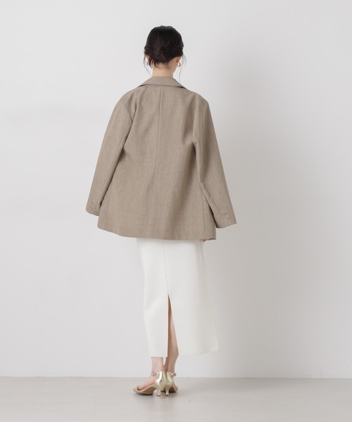 NANO universe（ナノユニバース）の「洗濯機洗可ストレートラインニットスカート(セットアップ可)（スカート・レディース・ブルー/ホワイト/ダークネイビー・FREE）」の8枚目の写真