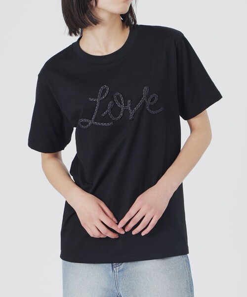 LOVELESS(ラブレス)の「LOVEコード刺繍Tシャツ(Tシャツ/カットソー・レディース・オフホワイト/ネイビー/ブラック・36)」の8枚目の写真