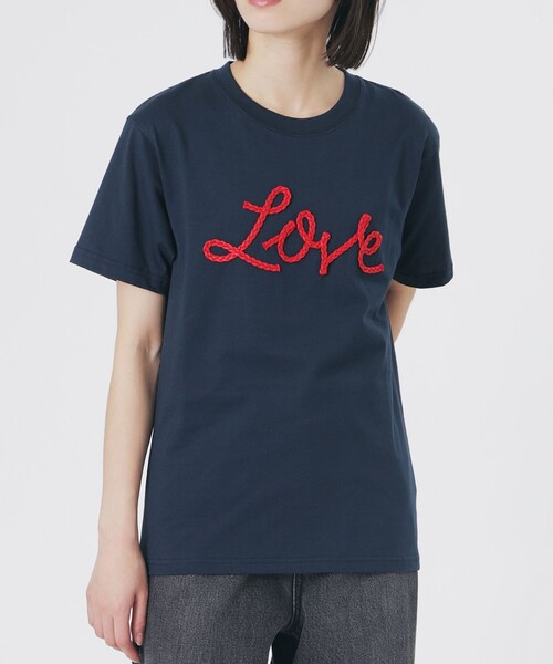 LOVELESS(ラブレス)の「LOVEコード刺繍Tシャツ(Tシャツ/カットソー・レディース・オフホワイト/ネイビー/ブラック・36)」の9枚目の写真