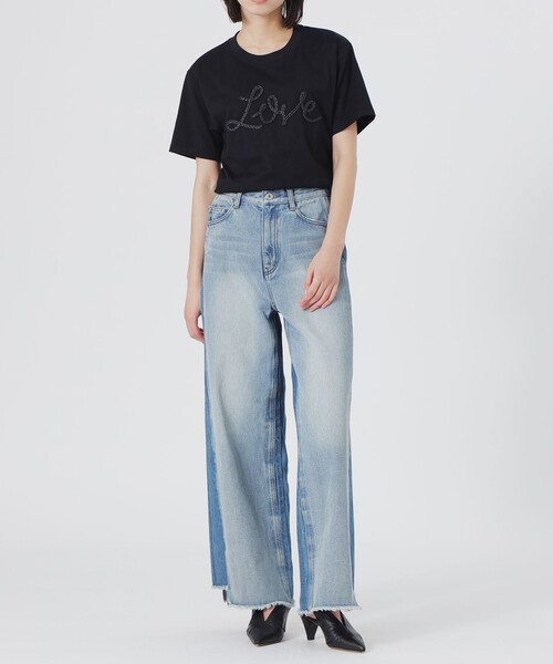 LOVELESS(ラブレス)の「LOVEコード刺繍Tシャツ(Tシャツ/カットソー・レディース・オフホワイト/ネイビー/ブラック・36)」の11枚目の写真