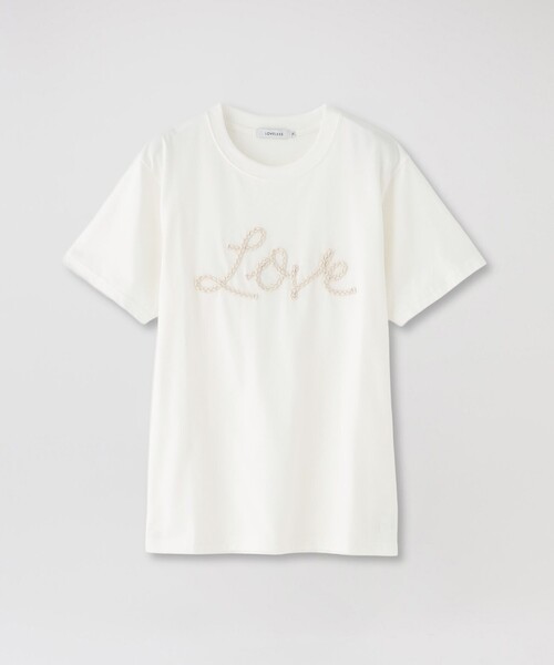 LOVELESS(ラブレス)の「LOVEコード刺繍Tシャツ(Tシャツ/カットソー・レディース・オフホワイト/ネイビー/ブラック・36)」の4枚目の写真