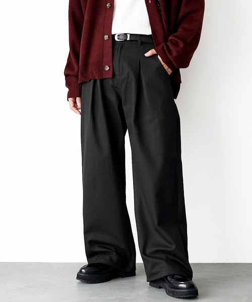 MinoriTY(マイノリティ)の「【MinoriTY】カツラギ素材チルワイドチノパン チノパンツ メンズ セミワイド ストレートワイドシルエット バギーシルエット 春服 秋服(チノパンツ・メンズ・ブラック/ベージュ/アイボリー・L/M/S)」の10枚目の写真