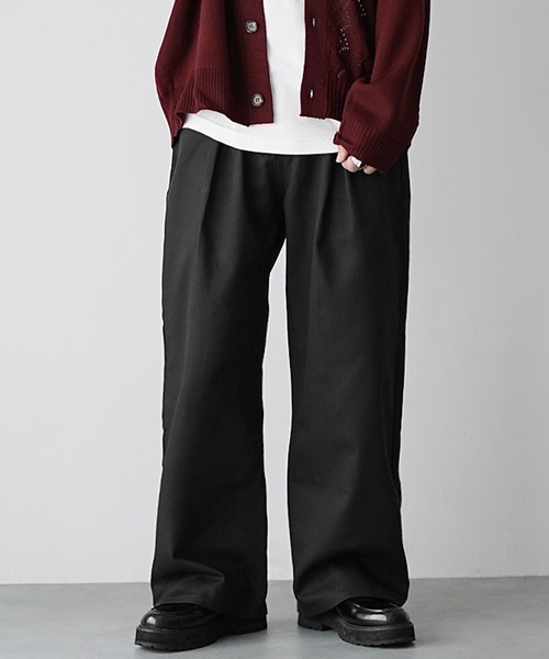 MinoriTY(マイノリティ)の「【MinoriTY】カツラギ素材チルワイドチノパン チノパンツ メンズ セミワイド ストレートワイドシルエット バギーシルエット 春服 秋服(チノパンツ・メンズ・ブラック/ベージュ/アイボリー・L/M/S)」の11枚目の写真