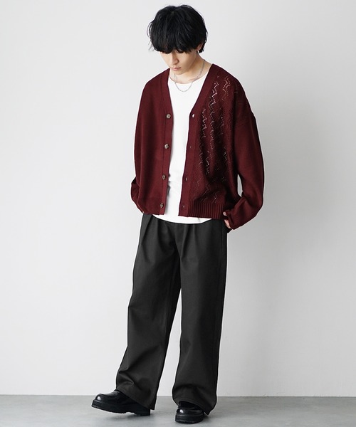 MinoriTY(マイノリティ)の「【MinoriTY】カツラギ素材チルワイドチノパン チノパンツ メンズ セミワイド ストレートワイドシルエット バギーシルエット 春服 秋服(チノパンツ・メンズ・ブラック/ベージュ/アイボリー・L/M/S)」の12枚目の写真