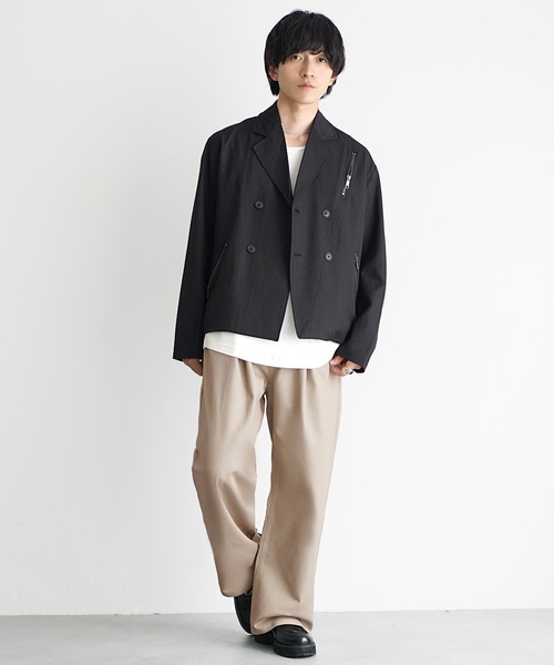 MinoriTY(マイノリティ)の「【MinoriTY】カツラギ素材チルワイドチノパン チノパンツ メンズ セミワイド ストレートワイドシルエット バギーシルエット 春服 秋服(チノパンツ・メンズ・ブラック/ベージュ/アイボリー・L/M/S)」の8枚目の写真