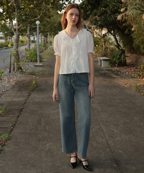 DEHEVE（デヘヴェ）の「Puff Sleeve Ruffle Blouse [Ivory]（シャツ/ブラウス・レディース・アイボリー・FREE）」の11枚目の写真