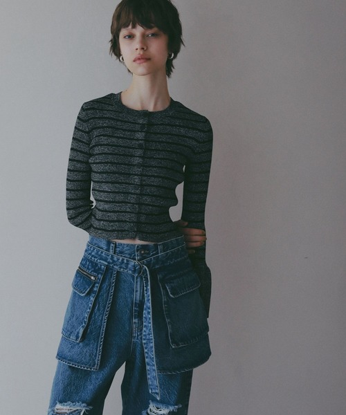 BAYFLOW（ベイフロー）の「【EF(エフ)】デニムベルトスカート（WOMEN）（デニムスカート・レディース・グレー/インディゴブルー・FREE）」の7枚目の写真